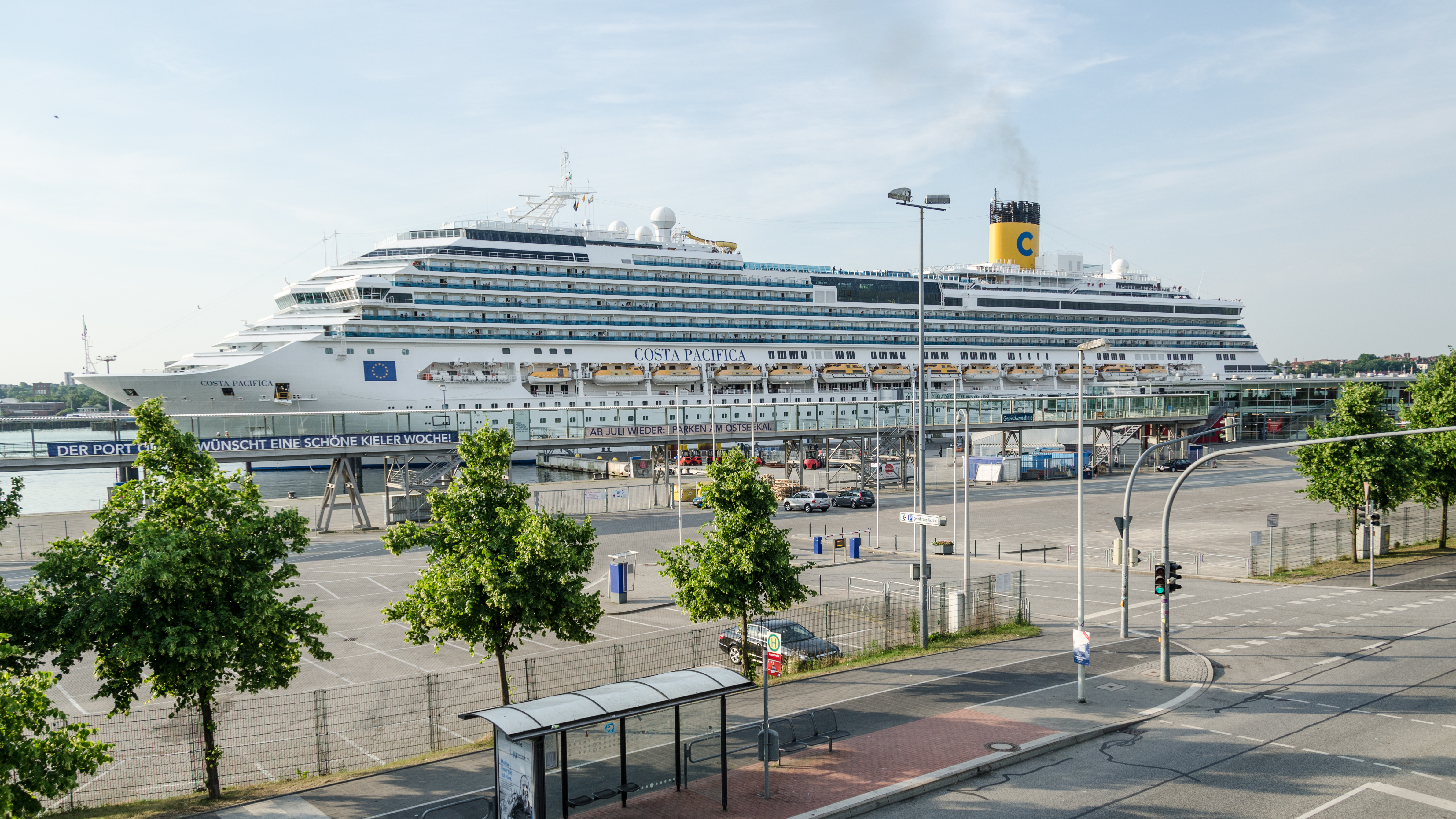 Cruise ship at Kiel Ostseekai harbour on the Baltic Sea